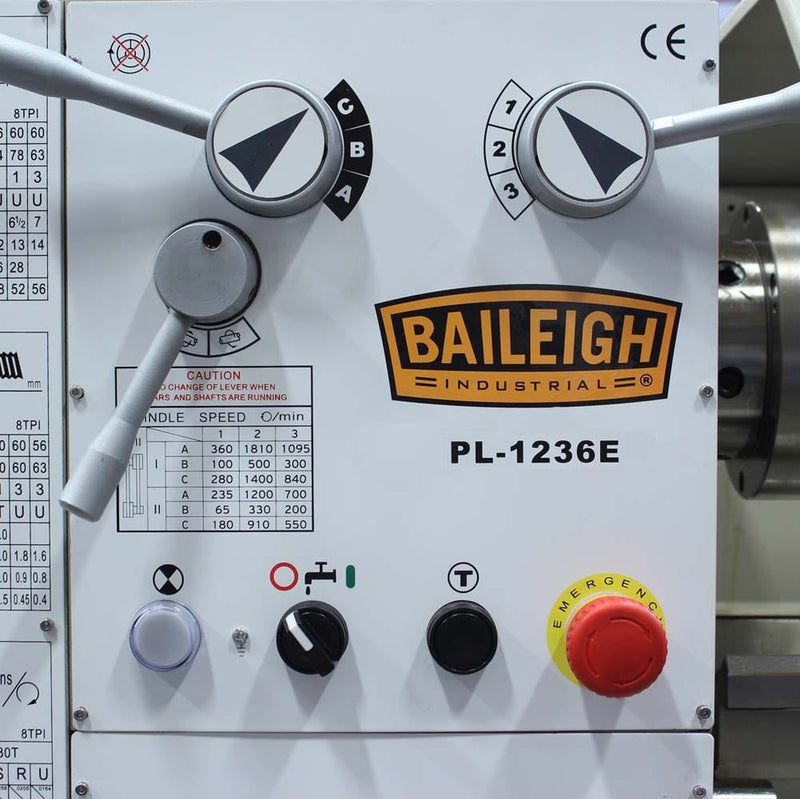 Baileigh Industrial Drills, Mills & Lathes Baileigh Industrial 220V 1Phase Lathe 12" Swing. 36" Length