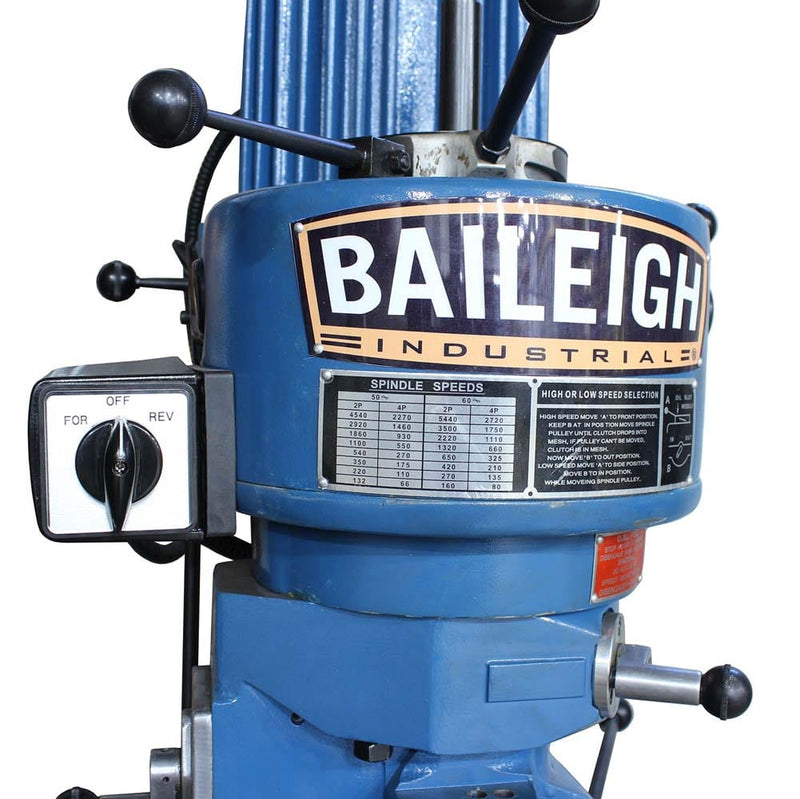 Baileigh Industrial Vertical Mills Baileigh Industrial 120V Vertical Mill 8" x 36" Table