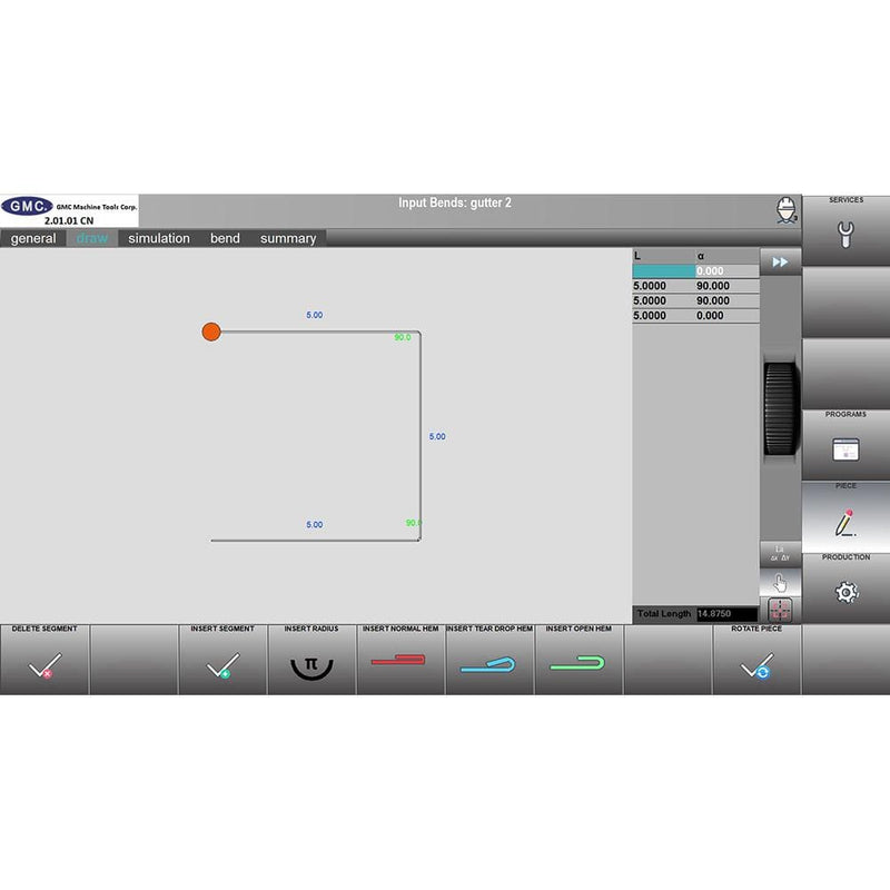 GMC CNC Folder with 48 Inch NC Table Back Gauge EFM-1214CNC