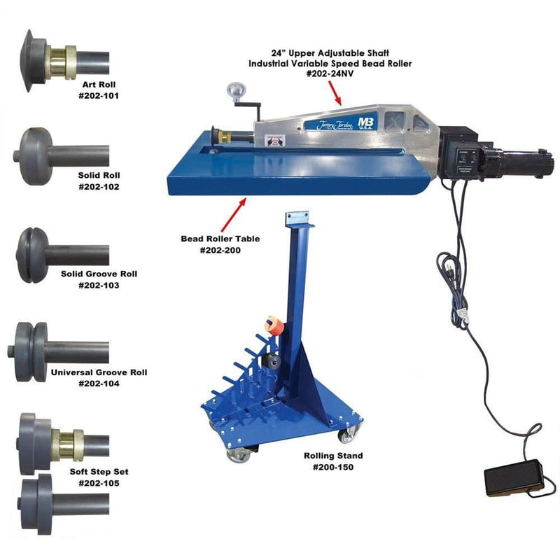 Mittler Bros. Mittler Bros. 24" Jamey Jordan Bead Roller Kit - Variable Speed Industrial Motor - 202-24NV-K